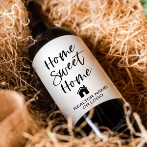 Etiquette de vin pour nouvelle maison Cadeau de pendaison de crémaillère Cadeau pour nouvelle maison Vin de la maison Cadeau pour nouveau propriétaire Etiquette de vin pour nouvelle maison Cadeau d'un agent immobilier