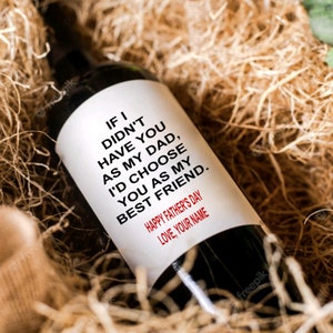 Idée cadeau fête des pères Etiquette de vin personnalisée pour papa Cadeau personnalisé Fête des pères Super papa Meilleur papa de tous les temps Cadeau d'anniversaire amusant Papa le plus cool
