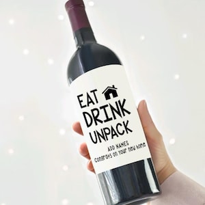 Étiquette de vin pour nouvelle maison Cadeau de pendaison de crémaillère Cadeau pour nouvelle maison Vin de la maison Cadeau pour nouveau propriétaire Étiquette de vin pour nouvelle maison Cadeau d'un agent immobilier