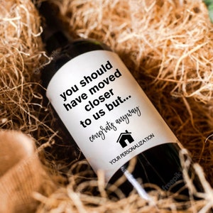 New home wine label Housewarming gift New home gift House wine New homeowner gift New house wine label Gift from Realtor Real estate agent