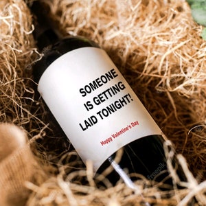 Étiquette de vin Saint-Valentin/Anniversaire Étiquettes rigolotes Cadeau de vin personnalisé pour femme, mari, petit ami, petite amie, panier-cadeau de la Saint-Valentin, anniversaire