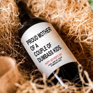 Étiquettes de vin pour la fête des mères Cadeau d'anniversaire de maman amusant pour maman Cadeau pour la fête des mères De votre enfant préféré Cadeau d'une fille/d'un fils Bravo à maman