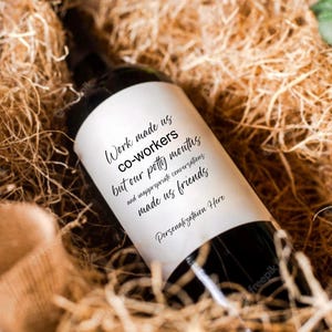 Cadeau pour un collègue Étiquette de vin Cadeau pour un nouvel emploi Cadeau de départ d'un collègue Cadeau de départ Meilleur ami au travail Cadeau de retraite pour lui/elle