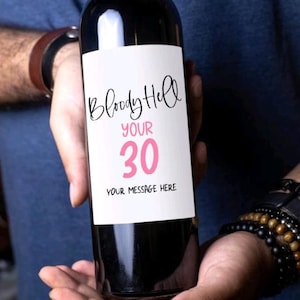 Wijnetiket 30ste verjaardag Proost op 30 jaar Gelukkige verjaardag Aangepaste wijnetiketsticker mijlpaal verjaardagsdecoratie Feestje