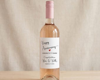 Personalized Anniversary Wine Label | Custom Message Gift