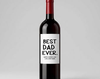 Custom Wine Label for Dad, Father's Day Gift, Personalized Vinyl Sticker