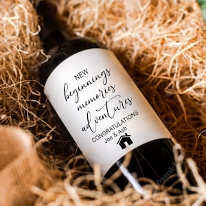 Étiquette de vin pour nouvelle maison Cadeau de pendaison de crémaillère Cadeau pour nouvelle maison Vin de la maison Cadeau pour nouveau propriétaire Étiquette de vin pour nouvelle maison Cadeau d'un agent immobilier