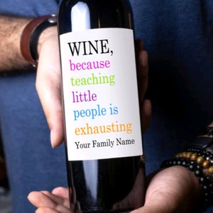 Étiquette de vin pour professeur, cadeau de remerciement pour un professeur, cadeau pour professeur, éducatrice, cadeau personnalisé pour professeur pour elle ou pour lui, cadeau de remerciement pour professeur