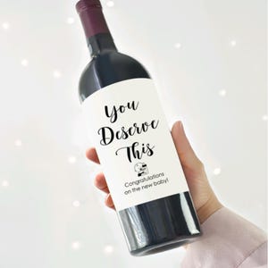 Cadeau pour nouveau parent Nouvelle maman Nouveau papa Vin pour nouveau parent Cadeau baby shower Étiquette personnalisée Bienvenue dans la catégorie parentale Félicitations pour ce nouveau cadeau pour bébé
