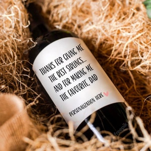 Idée cadeau fête des pères Etiquette de vin personnalisée pour papa Cadeau personnalisé Fête des pères Super papa Meilleur papa de tous les temps Cadeau d'anniversaire amusant Papa le plus cool