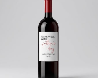 Custom Wine Label for Dad, Personalized Father's Day Gift, Funny Wine Sticker