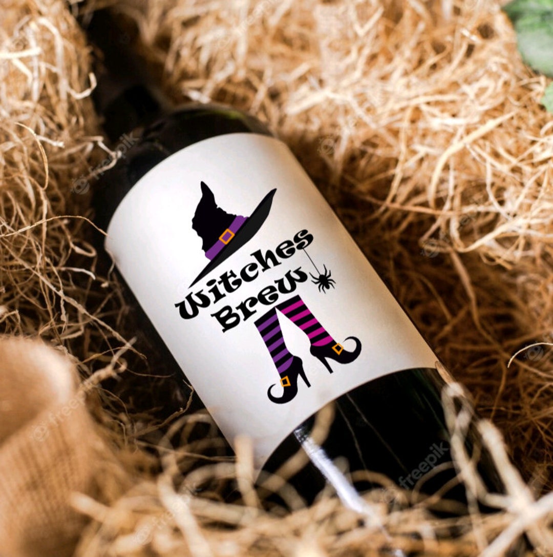 Halloween Wine Label Trick or Treat Spooky Labels Halloween Party Decor ...