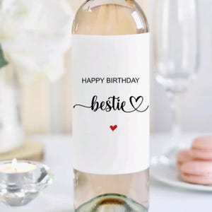 Étiquette de vin d'anniversaire Cadeau pour un ami Meilleure femme Petite amie Petit ami Partenaire Sticker joyeux anniversaire Cadeau pour amateurs de vin Cadeau d'anniversaire