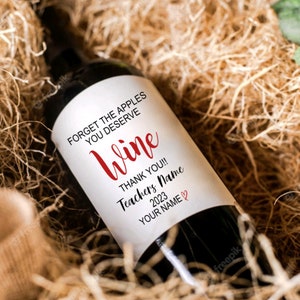 Étiquette de vin pour professeur, cadeau de remerciement pour un professeur, cadeau pour professeur, éducatrice, cadeau personnalisé pour professeur pour elle ou pour lui, cadeau de remerciement pour professeur