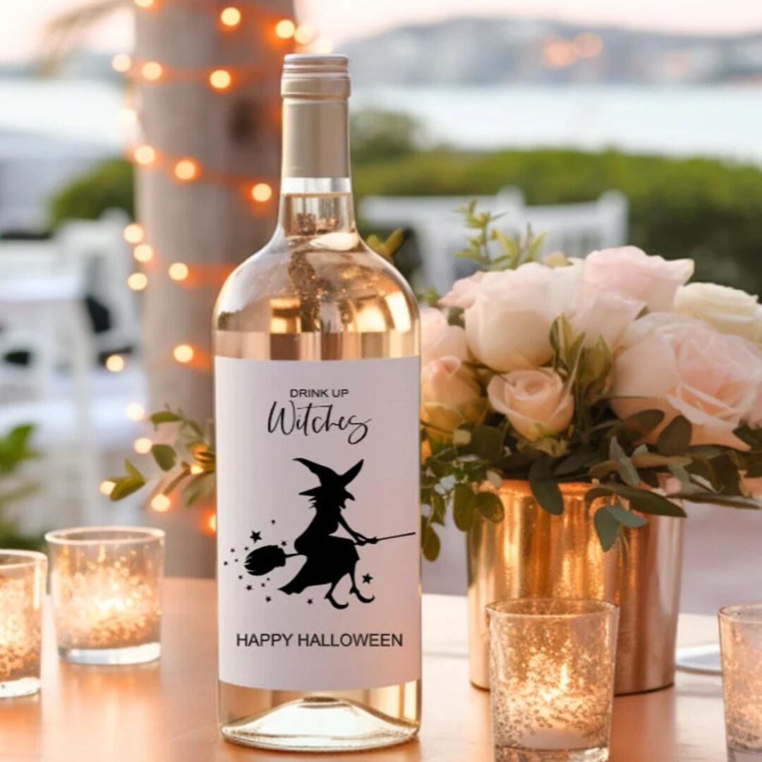 Halloween Wine Label Trick or Treat Spooky Labels Halloween Party Decor ...