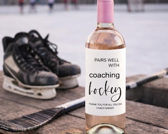 Personlig vinetikett för hockeytränare: Tackgåva till sporttränare