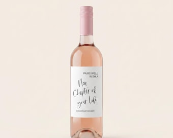Etichetta personalizzata per il vino: regalo di congratulazioni per un nuovo inizio, un nuovo lavoro, un fidanzamento o il pensionamento.