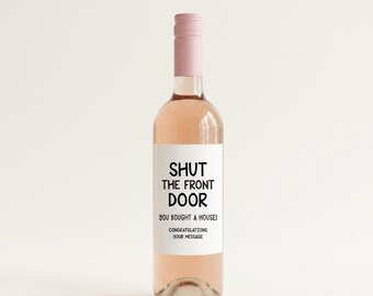 Regalo divertido para una nueva casa / Etiqueta de vino personalizada para inauguración de casa