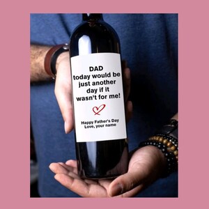 Étiquette de vin fête des pères, cadeau fête des pères, meilleur papa de tous les temps, cadeau pour papa, cadeau pour lui, papa génial, étiquette de vin personnalisée pour papa, personnalisée