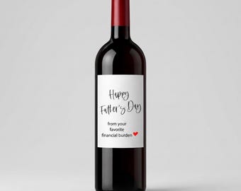 Custom Wine Label for Dad – Personalized Father's Day Gift, Funny Birthday Wine Sticker