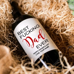 Idée cadeau fête des pères Étiquette de vin personnalisée pour papa Cadeau personnalisé pour la fête des pères Cadeau pour lui Super papa Meilleur papa de tous les temps Cadeau drôle