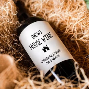 Étiquette de vin pour nouvelle maison Cadeau de pendaison de crémaillère Cadeau pour nouvelle maison Vin de la maison Cadeau pour nouveau propriétaire Étiquette de vin pour nouvelle maison Cadeau pour agent immobilier Cadeau pour agent immobilier
