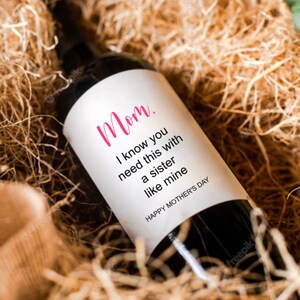 Etiquettes de vin pour la fête des mères Cadeau drôle pour la fête des mères