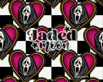 Tattoo Horror Ghost Seamless File || Custom Fabric Printing || Digital Download