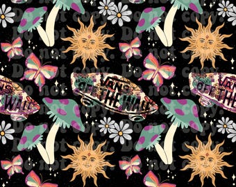Retro Boho Cottagecore Shoes Seamless File || Custom Fabric Printing || Digital Download