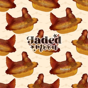 Cottagecore Vintage Nesting Hen Glass Seamless File || Custom Fabric Printing || Digital Download