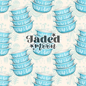 Archivo Pyrex sin costuras con estampado de mantequilla Cottagecore // Impresión de tela personalizada // Descarga digital