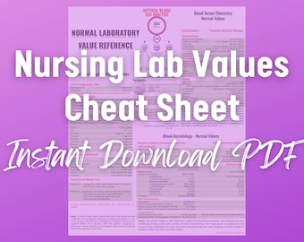 Hoja de referencia de valores de laboratorio del NCLEX: Guía de estudio de enfermería (descarga digital)
