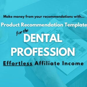 Anpassbare Empfehlungsvorlage für Zahnpflegeprodukte, Affiliate Marketing Tool, druckbare und bearbeitbare Zahnarzt Tabelle