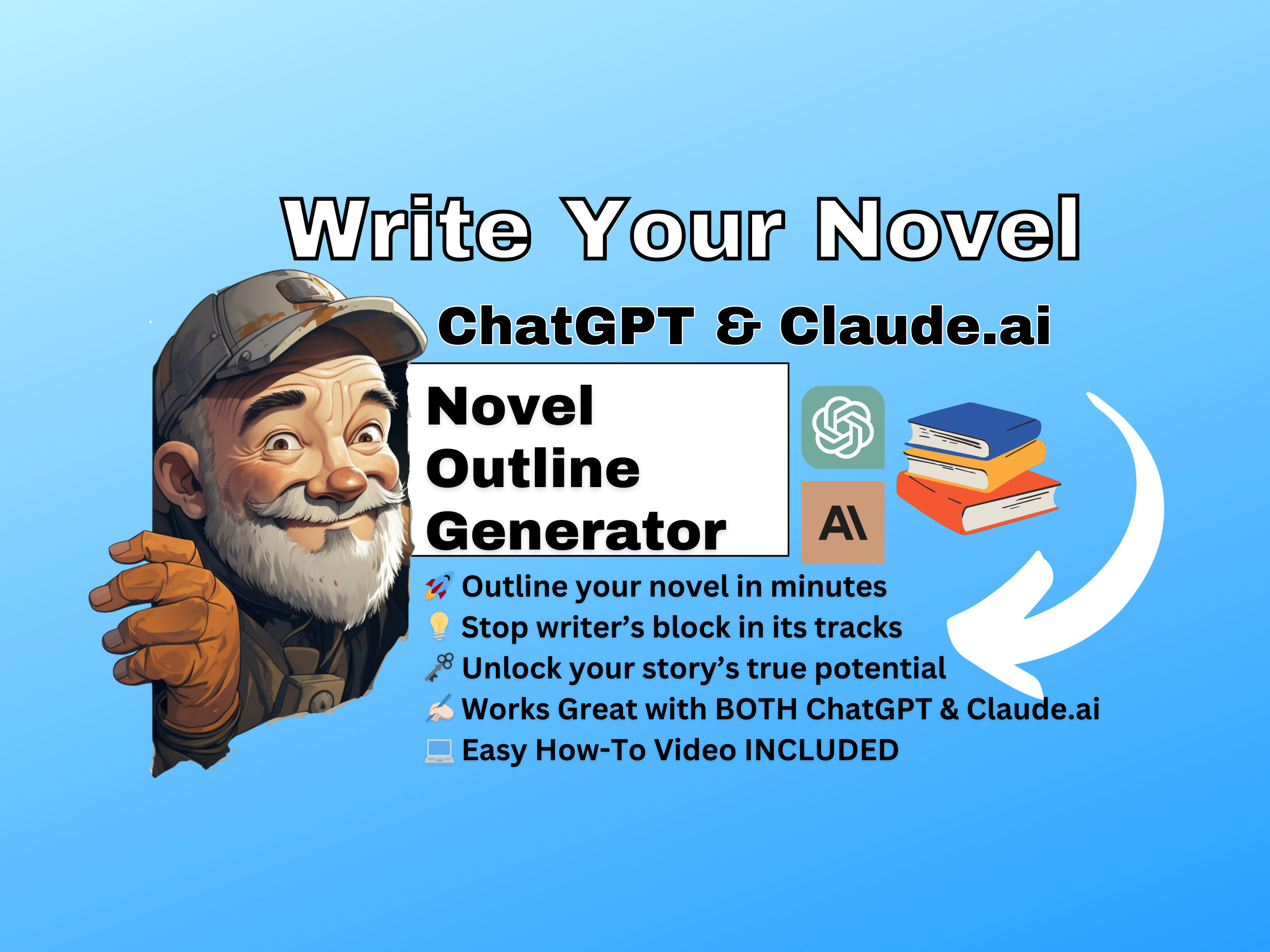 Novel Outline Generator for ChatGPT and Claude AI | Novel Writing Help |  Author Resource | Novelist Fast Track | Plot Outline