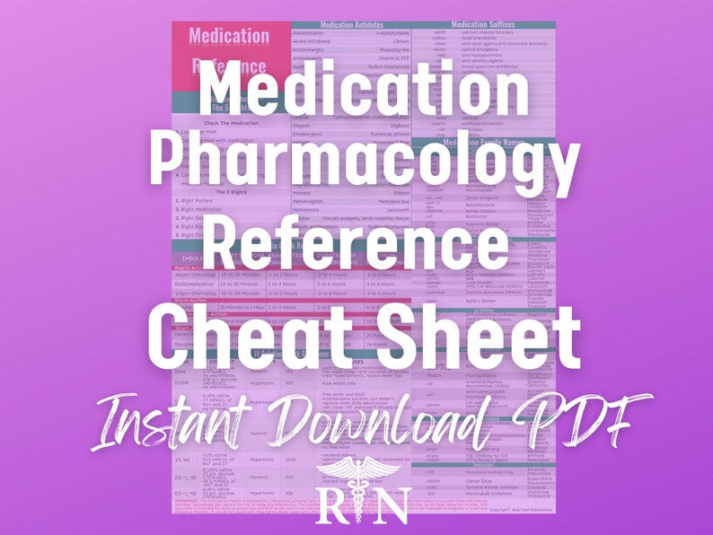 Medication Cheat Sheet | Pharmacology Nursing Notes | Pharmacology for ...