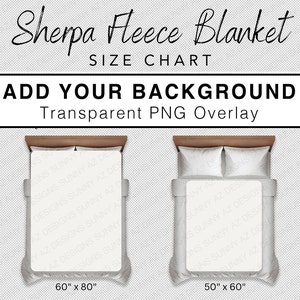 Blanket Size Chart, Sherpa Fleece Blanket Size Chart, Sherpa Throw Blanket Size Chart, Sherpa Blanket Mockup, Measurement Chart, Size Guide