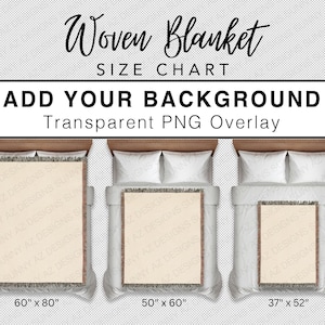 Woven Blanket Size Chart, Woven Blanket Size Guide, Woven Throw Blanket Size Chart, Woven Blanket Mockup, Measurement Chart, Size Guide