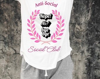 Camiseta divertida de club social antisocial: estilo coqueto