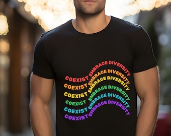 Coexist tshirt, embrace diversity, understanding and acceptance, student or teacher shirt
