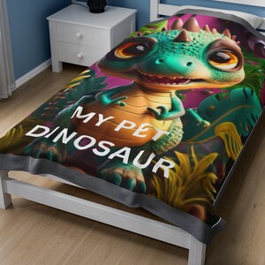 My Pet Dinosaur keepsake Blanket, birthday gift, dinosaur lover, grandchild's gift, dino blanky, baby gift