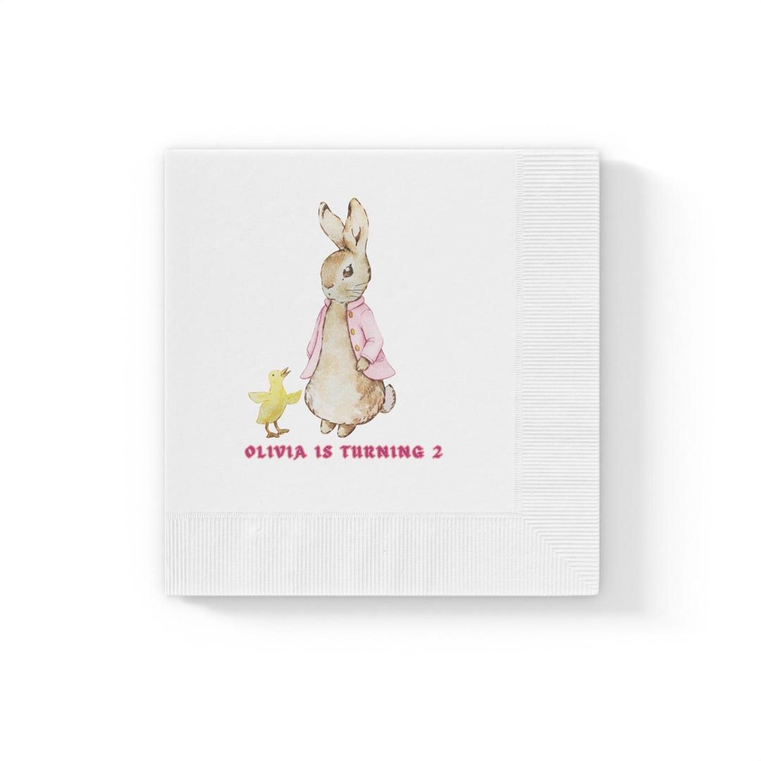 Pink Peter Rabbit Beatrix Potter Vintage Personalized or Blank Napkins ...