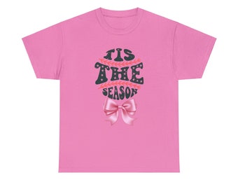 Baseball Shirts Baseball Tis The Season Shirt Baseball Tees Baseball Shirt gift for mom coquette pink bow Baseball Shirts Mom Tees