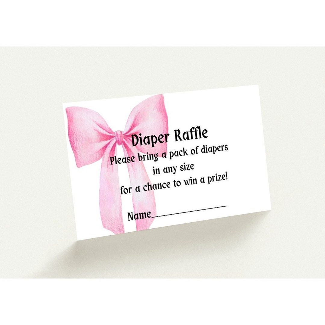 Baby Diaper Raffle Tickets Baby Shower Birth Announcement Party Game ...