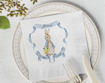 Beatrix Potter Peter Rabbit custom age and name birthday Baby Shower sprinkle Party 50/100 napkins