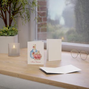 Cartes de voeux Peter Rabbit Maman Beatrix Potter et Flopsy Holiday (1, 10, 30 et 50 pcs)