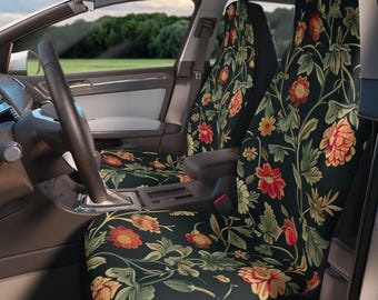 Botanical Car Seat Covers, vintage floral William Morris print gift, gardener gift nature lover seat covers