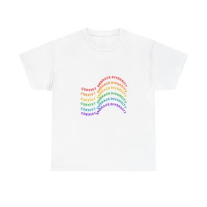 Samexistera t-shirt, omfamna mångfald, förståelse och acceptans, student- eller lärartröja