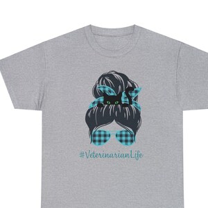 Veterinarian tshirt, vet tech, cat mom, vet cat lover gift shirt, cute cat hiding in bun tee