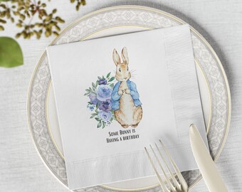 Beatrix Potter Peter Rabbit algum coelhinho tendo um aniversário guardanapos de chá de bebê polvilhe festa 50/100 guardanapos