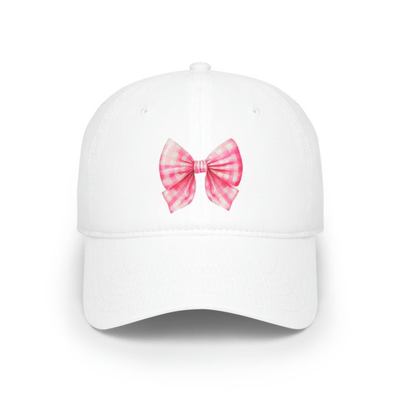 Gingham Bow Baseball Caps in Blue, Pink, and Yellow Inc International Concepts Gingham Bow-Back Baseball Cap  main image 4